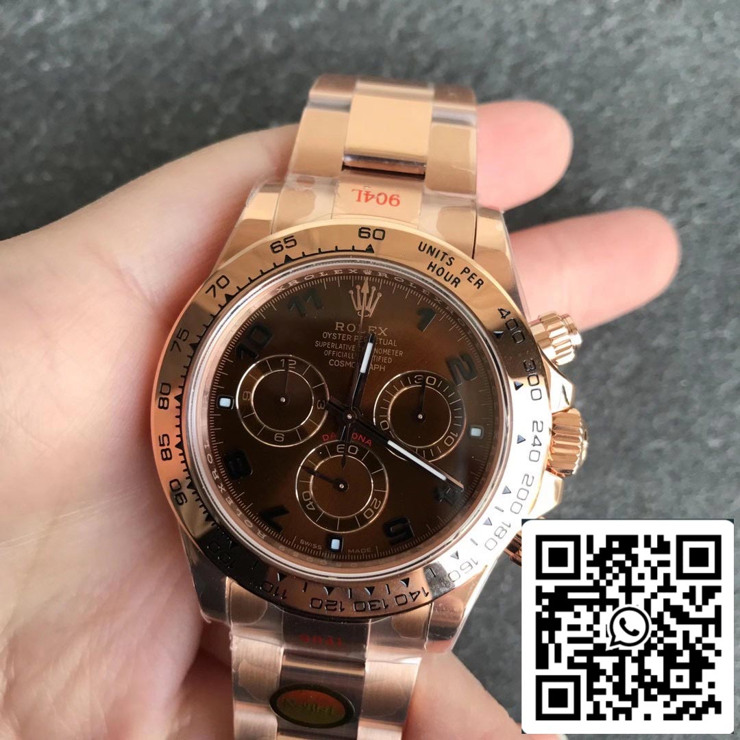 Rolex Daytona m116505-0011 1:1 Mejor edición Noob Factory esfera marrón