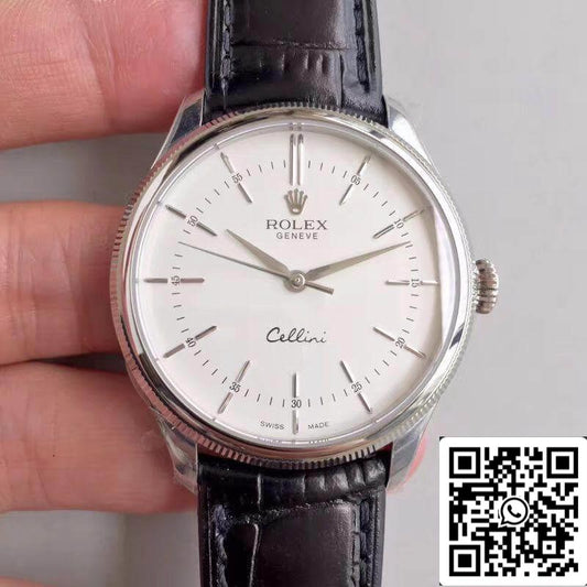 Rolex Cellini 50509 MKS Factory 1:1 Mejor Edición Suizo ETA3132 Esfera Blanca