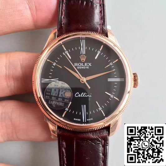 Rolex Cellini 50505 MKS Factory 1:1 Mejor Edición Suizo ETA3132 Esfera Negra