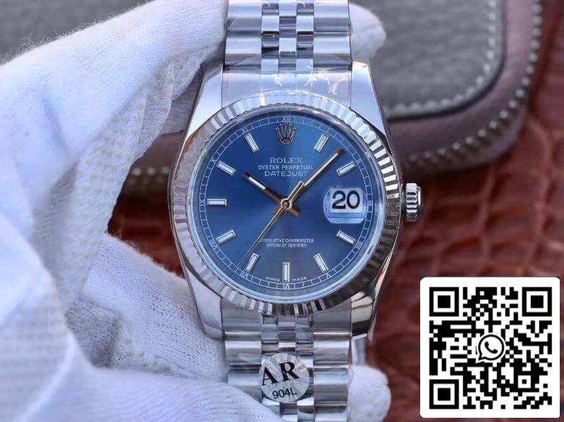 Rolex Datejust 36mm M126334-0002 AR Factory 1:1 Mejor Edición Suizo ETA3135 Esfera Azul