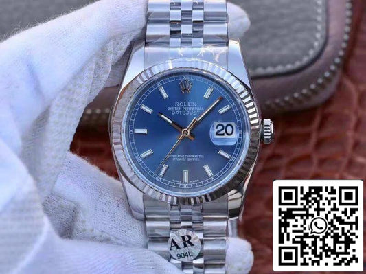 Rolex Datejust 36mm M126334-0002 AR Factory 1:1 Mejor Edición Suizo ETA3135 Esfera Azul