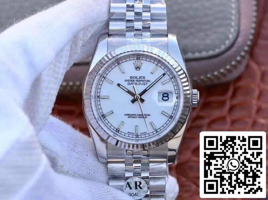 Rolex Datejust 36mm 116234 AR Factory 1:1 Best Edition svizzero ETA3135 quadrante bianco