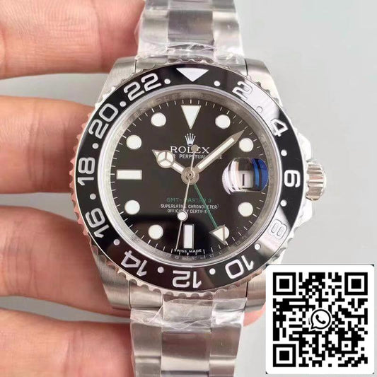 Rolex GMT-Master II 116710LN Noob Factory Esfera negra 1:1 Mejor edición suiza ETA2836-2