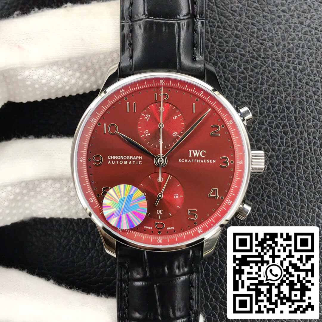 IWC Portugieser Chronograph IW371616 1:1 Best Edition YL Factory quadrante rosso bordeaux