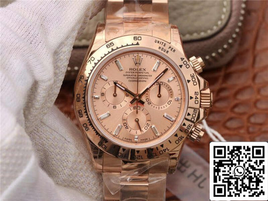 Rolex Daytona Cosmograph 116508 JH Factory 1:1 Mejor Edición Suizo ETA4130 Esfera de Oro Rosa