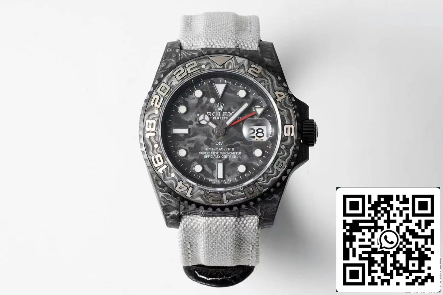 Rolex GMT-MASTER II Diw 1:1 Mejor edición Correa de tela de fibra de carbono