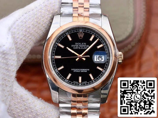 Rolex Datejust 36MM 126231 AR Factory Orologi da uomo 1: 1 Best Edition svizzero ETA3135 quadrante nero