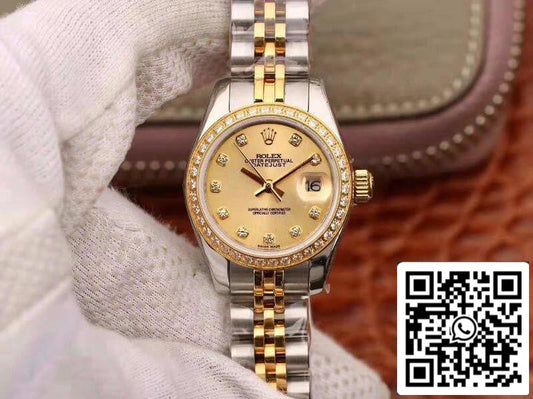 Rolex Lady Datejust 28MM 1:1 Mejor edición Movimiento suizo NH05 Chapado en oro de 18 quilates