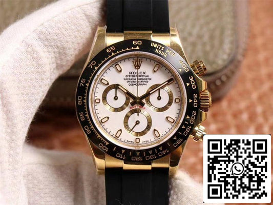 Rolex Daytona M116518LN-0041 1:1 Mejor Edición Noob Factory Esfera Blanca Suiza ETA4130