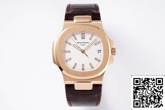 Patek Philippe Nautilus 5711R-001 1:1 Mejor Edición PPF Factory V4 Esfera Blanca Suiza ETA324