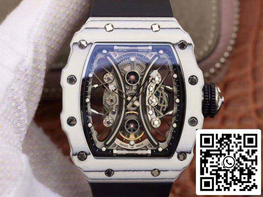 Richard Mille Pablo Mac Donough RM53-01 1:1 Best Edition Swiss ETA Movimento meccanico importato Quadrante scheletrato Cinturino in caucciù nero