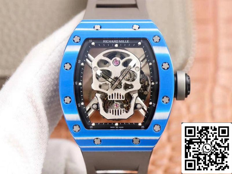 Richard Mille RM052-01 1:1 Best Edition JB Factory Blue Ceramic Swiss Tourbillon