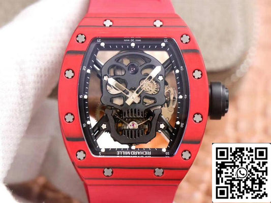 Richard Mille RM052-01 1:1 Mejor Edición JB Factory Tourbillon Suizo de Cerámica Roja