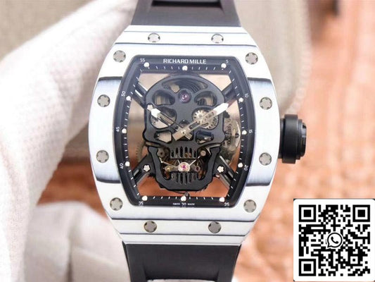 Richard Mille RM052-01 1:1 Mejor Edición JB Factory Tourbillon Suizo de Cerámica Blanca