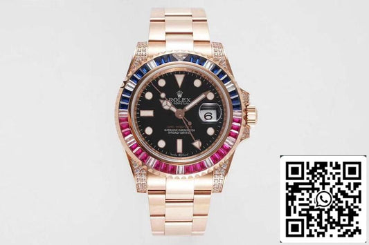 Rolex GMT Master II 116759 SAru 1:1 Mejor Edición ROF Factory Oro Rosa Suizo ETA2836