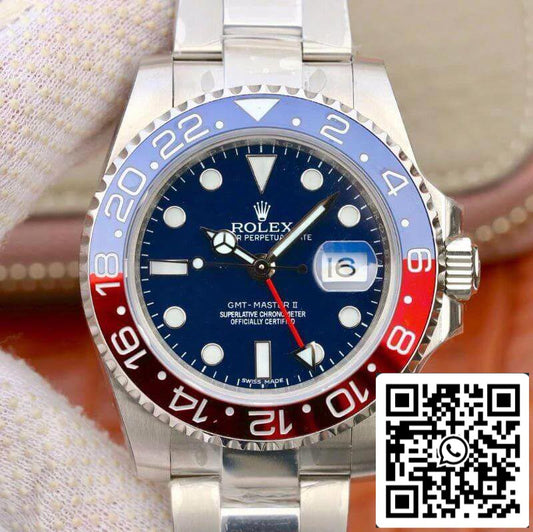 Rolex GMT Master II 126710BLRO EW Relojes mecánicos de fábrica 1:1 Mejor edición suiza ETA 2836