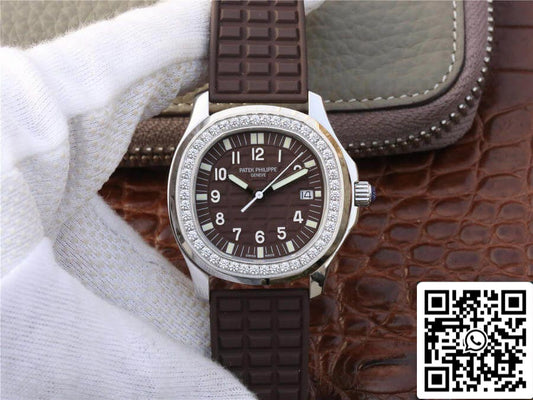 Patek Philippe Aquanaut 5067A-023 1:1 Mejor Edición PPF Factory Diamante Esfera Marrón