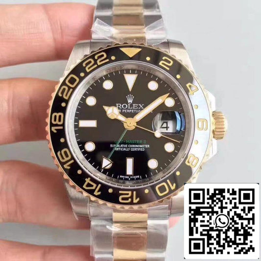 Rolex GMT-Master II 116713LN Noob Factory Orologi da uomo 1:1 Migliore edizione svizzera ETA3186 avvolto in oro