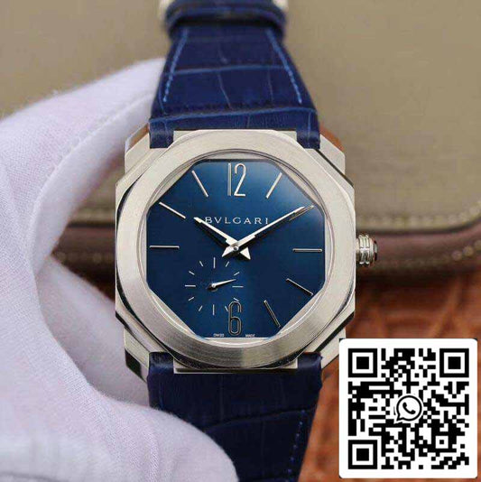 Bvlgari Octo Finissimo Extra Thin Automatic 103035 Reloj para hombre con esfera azul 1:1 Mejor edición suizo BVL193