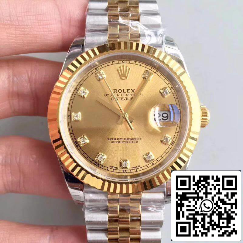 Rolex Datejust II M126333-0012 EW Factory 1:1 Mejor edición Swiss ETA3255 Acero inoxidable 410L y pulsera de oro amarillo de 18 quilates