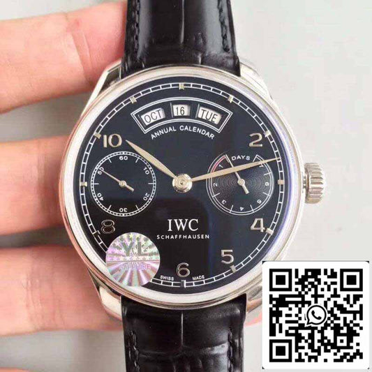 IWC Portugieser Calendario Anual IW503502 YL Factory 1:1 Mejor Edición Suizo ETA52850 Esfera Negra