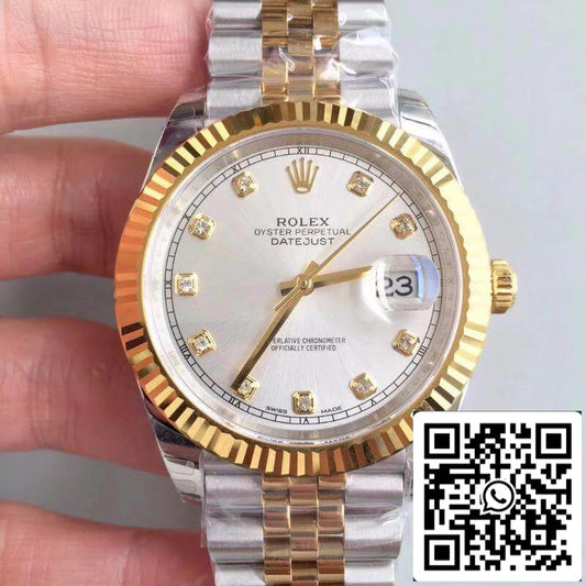 Rolex Datejust 41 126333 quadrante argento 1:1 Best Edition svizzero ETA3255 bracciale in acciaio inossidabile 410L e oro giallo 18 carati