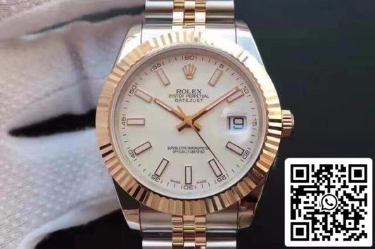 Rolex Datejust 41 126333-006 quadrante bianco 1:1 Best Edition svizzero ETA2836-2 avvolto in oro