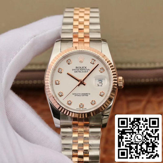 Rolex Datejust 36 mm Acero inoxidable Dos tonos GM Factory 1:1 Mejor edición Envuelto en oro de 18 quilates Suizo ETA3135