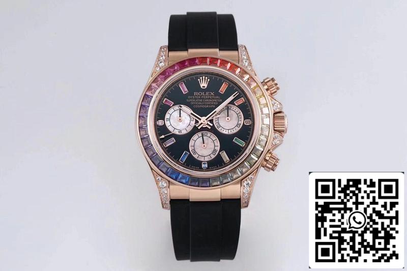 Rolex Daytona 116595RBOW 1:1 Mejor Edición BL Factory Oro Rosa Suizo ETA4130