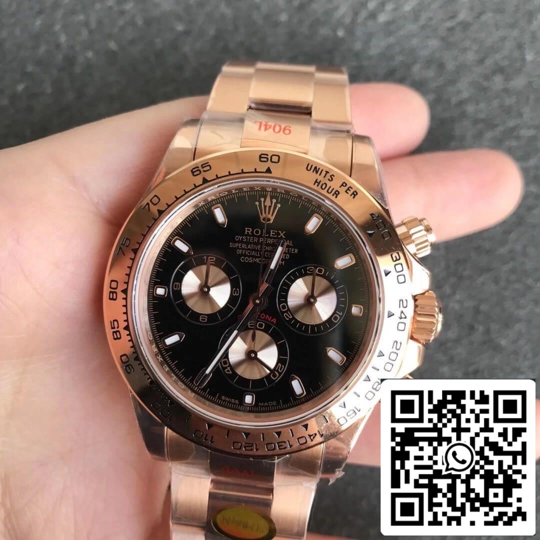 Rolex Daytona m116505-0008 1:1 Mejor edición Noob Factory esfera negra