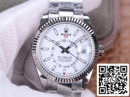 Rolex Sky Dweller M326934-0001 Mejor edición 1:1 Noob Factory esfera blanca