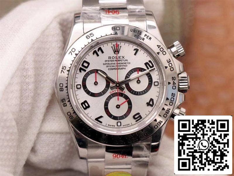 Rolex Daytona Cosmograph 116509-78599 1:1 Mejor Edición Noob Factory Esfera Blanca Suiza ETA4130