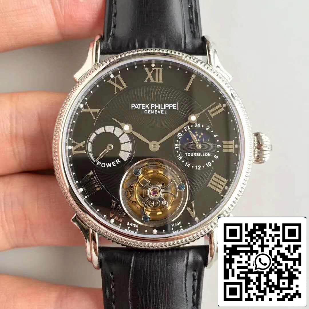 Patek Philippe Tourbillon Moonphase 1:1 Mejor Edición Tourbillon Suizo Esfera Negra