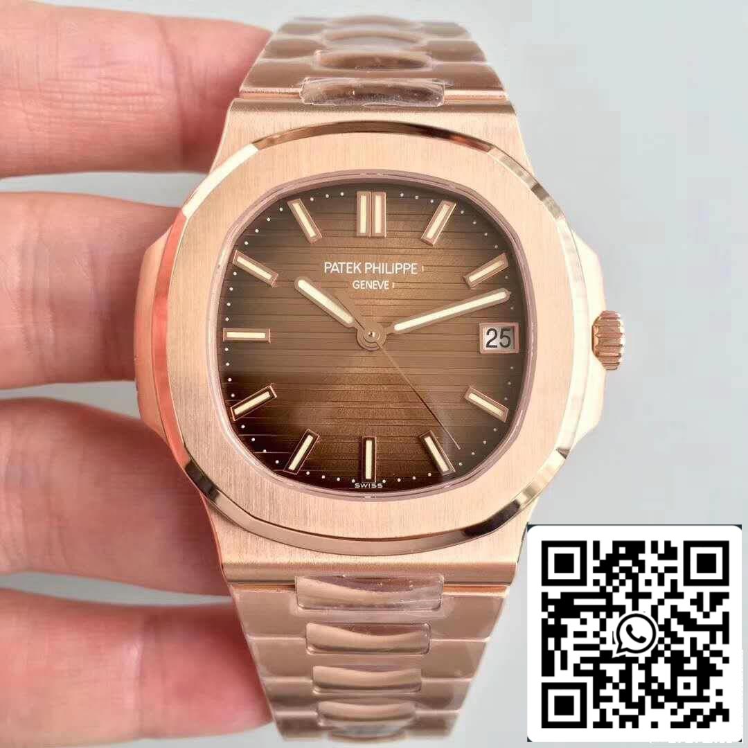 Patek Philippe Nautilus 5711/1R-001 PF Factory 1:1 Mejor edición Suiza ETA324 Esfera texturizada marrón