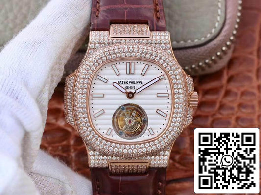 Patek Philippe Nautilus Jumbo 5711 R8 Factory 1:1 Best Edition Tourbillon svizzero in oro rosa