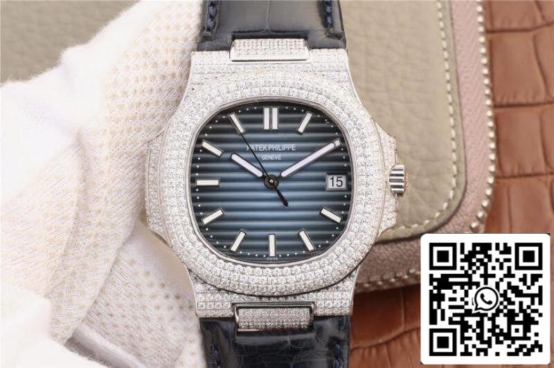 Patek Philippe Nautilus 5719/1G-001 KM Factory 1:1 Mejor Edición Suizo ETA324 Esfera Azul