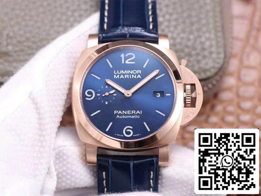 Panerai Luminor Marina Goldtech PAM01112 1:1 Mejor edición VS Factory Blue Dial Swiss P9010