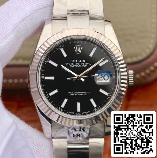 Rolex Datejust 126334 41mm AR Factory Relojes para hombre 1:1 Mejor edición suizo EAT2824 Esfera negra