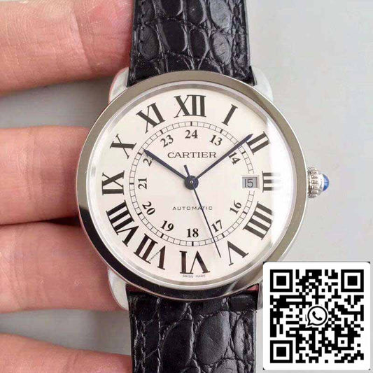 Ronde Solo De Cartier W6701010 ZF Factory Relojes para hombre 1:1 Mejor edición Swiss ETA9015 Esfera blanca