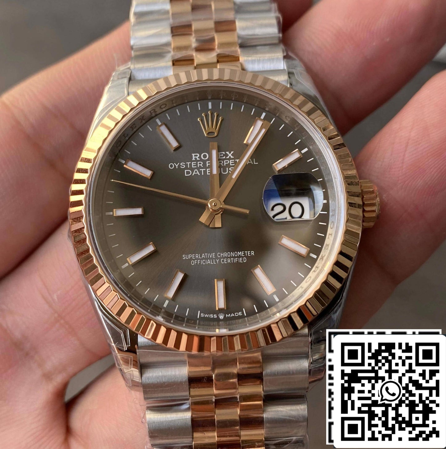 Rolex Datejust M126231-0013 36MM 1:1 Best Edition VS quadrante grigio di fabbrica