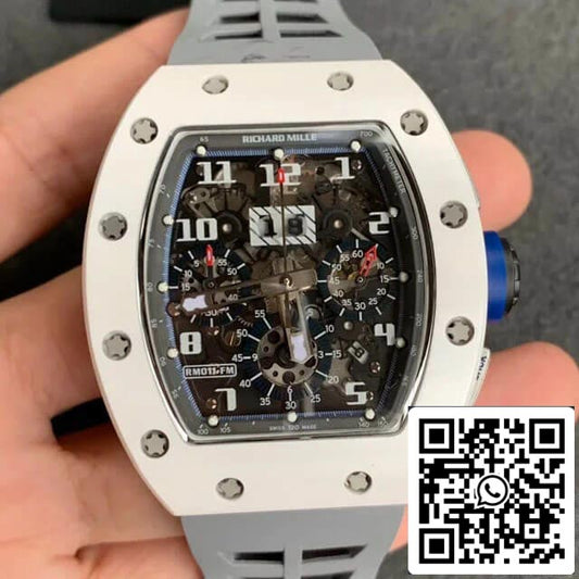 Richard Mille RM-011 Custodia in ceramica bianca KV Factory 1: 1 della migliore edizione