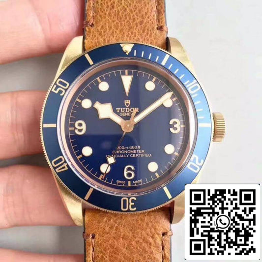 Tudor Heritage Black Bay M79250BM ZF Factory 1:1 Mejor Edición Suiza ETA2824-2 Esfera azul superluminosa en forma de cúpula