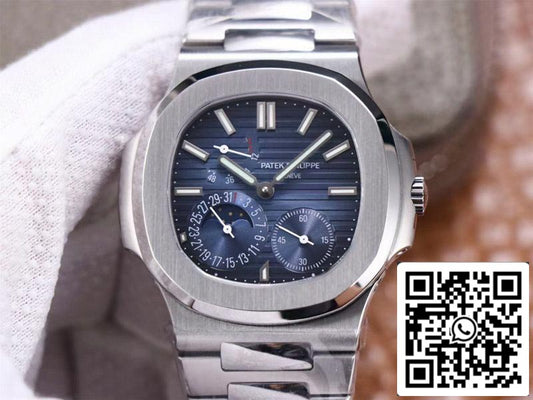 Patek Philippe Nautilus 5712/1A-001 1:1 Mejor edición PF Factory Esfera azul Correa de acero Movimiento suizo