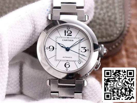 Cartier Pasha W31074M7 1:1 Mejor edición V9 Esfera blanca de fábrica Swiss Cal.049