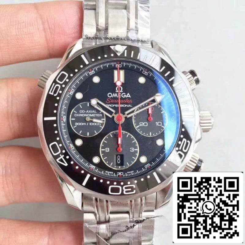 Omega Seamaster Diver 300M Cronógrafo 212.30.44.50.01.001 Relojes mecánicos 1:1 Mejor edición Suizo ETA7753 Esfera negra