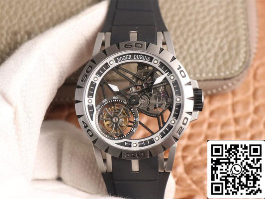 Roger Dubuis Excalibur Spidr RDDBEX0479 1:1 Mejor Edición JB Factory Tourbillon Correa Negra