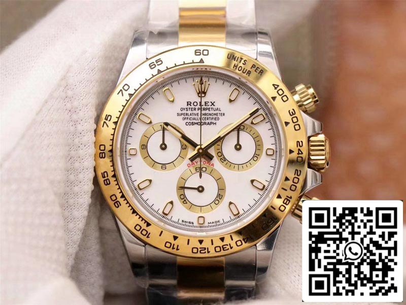 Rolex Daytona Cosmograph M116503-0001 1:1 Mejor Edición Noob Factory Esfera Blanca Suiza ETA4130