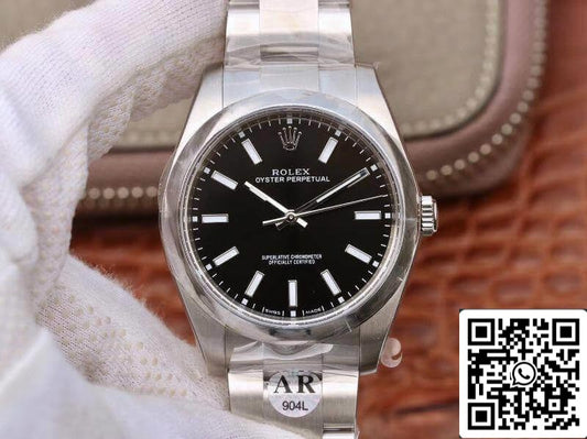 Rolex Oyster Perpetual 114300 39mm AR Factory 1:1 Mejor edición suiza ETA3132 esfera negra