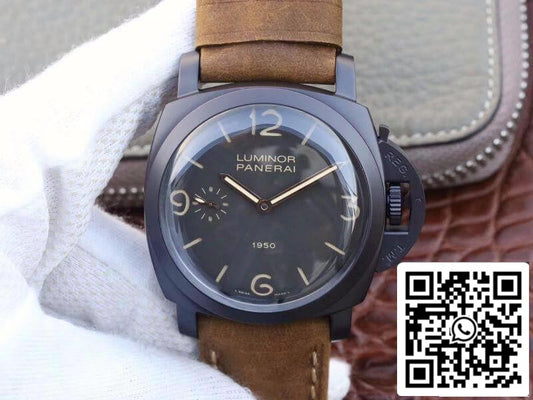 Panerai Luminor PAM375 ZF Orologi meccanici di fabbrica 1: 1 Best Edition Swiss ETA P3000 Cassa in titanio placcato PVD