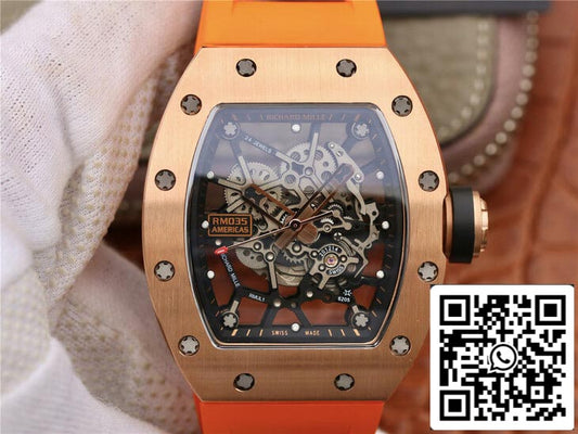 Richard Mille RM035 Americas KV Factory 1:1 Mejor Edición Correa Naranja